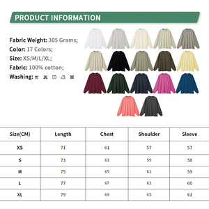 T-shirt in cotone a manica lunga da uomo 305gsm OEM ODM Custom <span class=keywords><strong>Pullover</strong></span> girocollo bianco - Product Image 3