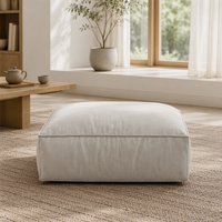 Pouf de salon de style japonais, grand, moderne, lavable, luxueux, à rembourrage profond, profil bas, pour ensembles de canapés