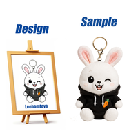 Porte-clés Peluche Lapin Blanc Mignon avec Logo Personnalisé, Capuche Carotte, Doux et Moelleux, en Fourrure et Nylon pour Sac