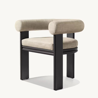 Vente en gros de meubles de restaurant modernes pour l'extérieur, table et chaises de salle à manger d'extérieur en aluminium coulé noir pour 8 à 12 personnes