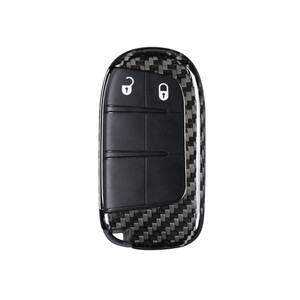Funda de fibra de carbono para llave de coche, accesorios de <span class=keywords><strong>Interior</strong></span> para Jeep, <span class=keywords><strong>Dodge</strong></span> - Product Image 3