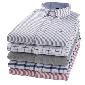 Nhà Máy Bán Buôn Người Đàn Ông Của 100% Bông Sọc Áo Sơ Mi Oxford Quay Người Đàn Ông Của Dài Tay Áo Sơ Mi Giản Dị Kinh Doanh Văn Phòng Đồng Phục - Product Image 3