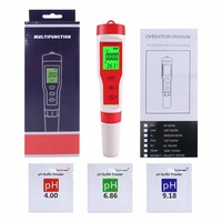 Stylo testeur de qualité de l'eau 4-en-1 (pH+TDS+EC+Temp) avec écran LCD rétroéclairé alimenté par piles EZ9908