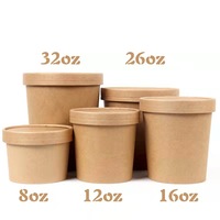 Conteneur alimentaire jetable en papier biodégradable de qualité alimentaire, bol à soupe en papier kraft 500 ml