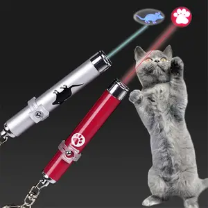 Ponteiro laser de brinquedo para gatos, caneta de luz led interativa com brilhante de animação, brinquedo para pequenos animais