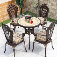 Ensemble de chaises de patio en métal de style bistrot chaise de patio de jardin en aluminium antique coulé meubles en fonte d'aluminium