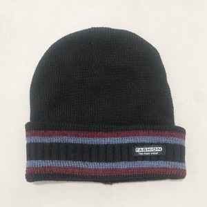 Chapeau tricoté d'hiver pour hommes avec rayures, doublure en polaire, bonnet chaud unisexe pour l'extérieur par temps froid - Product Image 3