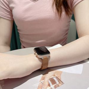 <span class=keywords><strong>Bracelet</strong></span> fin en <span class=keywords><strong>cuir</strong></span> pour femme, pour <span class=keywords><strong>Apple</strong></span> <span class=keywords><strong>Watch</strong></span>, 38mm, 40mm, 42mm, 44mm, à la mode, pour iwatch SE série 7 6 5 4 3 2 - Product Image 2