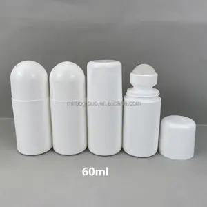 Leere 50ml Plastik parfüm rolle auf Deo-Flasche 60ml weißer Rollerball runde Parfüm-Kosmetik verpackungs behälter