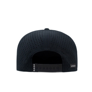Tùy chỉnh bán buôn melin phẳng vành Snapback hat, casquette gorras, laser cắt đục 6 Bảng điều chỉnh không thấm nước nhanh chóng khô Snap trở lại cap - Product Image 4