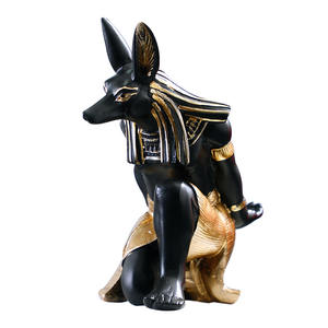 Artisanat en résine de luxe créatif, statue d'Anubis et de Bastet - Décoration d'intérieur peinte à la main, porte-vin pour Thanksgiving - Product Image 6