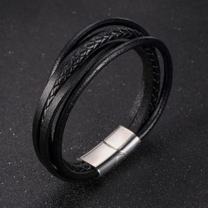 Bracelet en cuir véritable pour homme avec fermoir magnétique, bijoux pour homme, bracelets promotionnels - Product Image 2