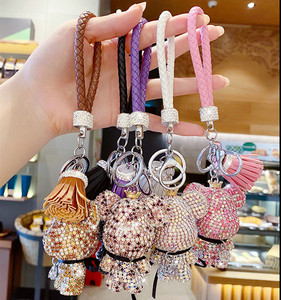 Nieuwe Mode Groothandel Bling Diamond Beer Sleutelhanger Sparkly Grote Kop Beer Sleutelhanger (KC107C) - Product Image 2