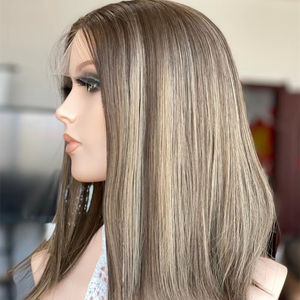 Prix de vente d'usine prêt à expédier 100% cheveux blonds européens cheveux humains HD perruque Lace Top luxe aligné cuticule perruques juives - Product Image 1