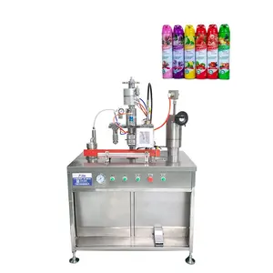 Chinese Manufacture Easy to Control Semi Automatic 3 in 1 Air Freshener oil paint Aerosol Filling Machine
