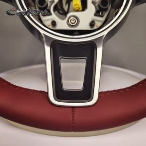 Volant en cuir rouge de nouveau Style pour modèles Por-<span class=keywords><strong>sc</strong></span>-he <span class=keywords><strong>911</strong></span> Boxster 987 996 Cayenne 957 958 Cayman 981 Panamera Macan - Product Image 3