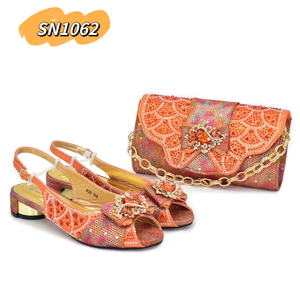 Ensemble chaussures et sac italien pour soirée, ensemble chaussures et sac assorti pour <span class=keywords><strong>femme</strong></span>, décoré de strass, chaussures de créateur, sac à chaîne, <span class=keywords><strong>luxe</strong></span> - Product Image 4