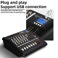 Console de mixage audio Biner GM4X nouvelle arrivée, 350W*2, avec amplificateur intégré, 4 canaux, USB