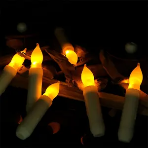 12pcs 긴 극 votive LED 촛불 로맨틱 웨딩 크리스마스 할로윈 장식 1000 시간 따뜻한 흰색 빛나는 촛불
