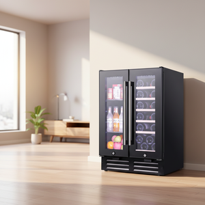 NE-408-12 Refrigerador de Vino Comercial Integrado con Puerta Francesa de Doble Zona para 40 Botellas, para el Hogar - Product Image 1
