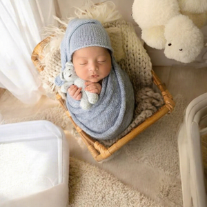 Premium Scandinavian Wood Newborn Photography Props Portable Infant Cradle Baby Studio Photo Shoot Kids Poser Bedroom Use - Product Image 1