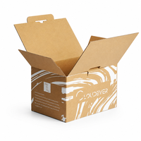 Umweltfreundliche Biologisch Abbaubare Klebstofffreie Selbstklebende Recycelte Kraft-Wellpappe-Versandbox Flache Box Wiederverwendbare Kleinserien-Anpassung