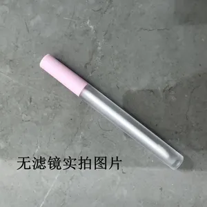 P182 1.5ml low MOQ in stock ready to ship small capacity pink champagne gold empty plastic lip gloss tube with applicator
