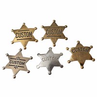 Épingles de chapeau Western Star, badges personnalisés, emblèmes en métal de cowboy, décorations vintage en relief, décorations en métal, 21 ans d'usine, MOQ faible