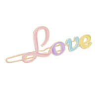 Pinces à cheveux mixtes en argent INS avec strass et lettres, pinces à cheveux dorées avec mots anglais, pinces à cheveux pour filles avec strass pour fête