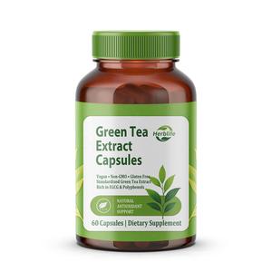 Cápsulas de Extracto de Té Verde de Marca Privada OEM, Ricas en EGCG y Polifenoles, Suplemento Dietético Vegano, Soporte Antioxidante, 60 Cápsulas - Product Image 1