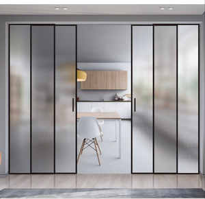 <span class=keywords><strong>Puerta</strong></span> <span class=keywords><strong>Corredera</strong></span> Plegable Moderna e Informal de Cristal de Lujo, Apta para Balcón, Sala de Estar y Garaje, Venta al Por Mayor de Fábrica - Product Image 2
