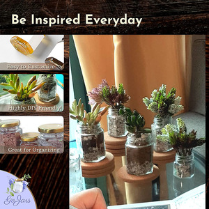 Botella de vidrio Hexagonal con cubierta espiral dorada, se puede usar para almacenamiento de salsa de miel, comida enlatada y comida empaquetada de vidrio - Product Image 4