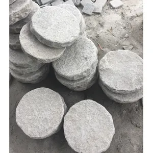 Piedra de paso de granito gris redondo, pavimentadora para pasarela