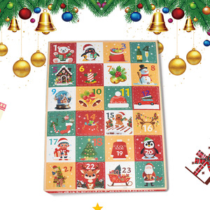 Caja de Regalo con Calendario de Adviento Navideño, Galletas, Dulces, Caja de Embalaje para Galletas, Cajas de Papel Sorpresa Misteriosas para Hacer Manualidades - Product Image 1