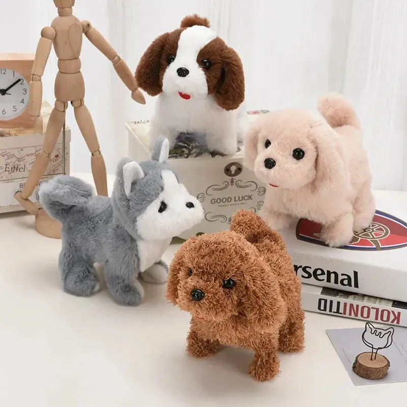 Plush Golden Retriever Toy Puppy Walking and Barking Puppy Intelligent Dog Toy Teddy Electronic Interactive Plush Puppy Toy
