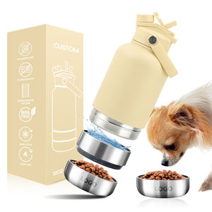 Dispenser da Viaggio per Animali Domestici 3 in 1 Personalizzabile, Bottiglia d'Acqua per Cani in Acciaio Inox da 32 oz a Prova di Perdite - Product Image 1