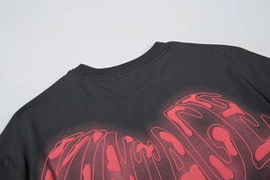 T-shirt unisexe en coton tricoté 100% respirant et doux, col rond, avec logo personnalisé, motif lettres streetwear, haute qualité, très vendu, écologique - Product Image 4