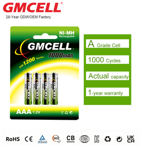 Batería recargable GMCELL AAA Ni-Mh de 1000 mAh, batería recargable de iones de litio de 1000 ciclos, celda de grado A para electrónica de consumo - Product Image 2