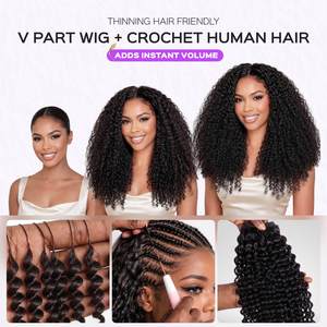 Perruque V-Part Bouclée Birmane Megalook avec Extrémités à Boucles au Doigt, Extensions de Cheveux au Crochet avec Cordon Invisi et Clip Amélioré - Product Image 3