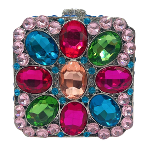 Sac de soirée luxueux pour femme avec strass, mini sac carré en cristal, pochette brillante pour mariage et soirée - Product Image 1