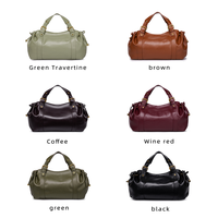 Sac fourre-tout décontracté pour femme en PU souple, couleur unie, doublure polyester, capacité 20-35L, avec rivets et fermeture éclair, sac à bandoulière