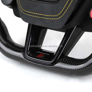 Avec bouton de démarrage <span class=keywords><strong>Volant</strong></span> LED en fibre de carbone Alcantara pour Audi RS A4 A5 A6 A7 S3 S4 S5 B9 B9.5 RS3 RS4 RS5 <span class=keywords><strong>RS6</strong></span> RS7 C7 C8 - Product Image 5