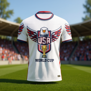 Maglietta bianca da tifoso di calcio, unisex, girocollo, manica corta, top da tifoso di calcio internazionale - Product Image 3