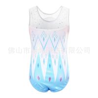 Cwfs206 Justaucorps de gymnastique mystique rose personnalisés pour enfants avec strass Justaucorps de compétition d'impression numérique pour filles