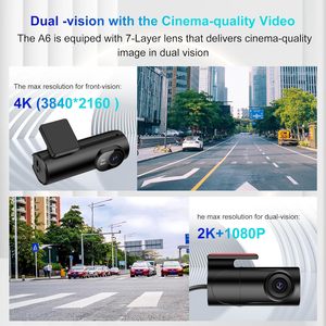 4K + 1080P Lái Xe Máy Ghi Âm Không Có Màn Hình Dash Máy Ảnh Với Wifi Xe DVR 2 Máy Ảnh Mini Xe Cam 4K Phía Trước Và Phía Sau Dash Cam - Product Image 5