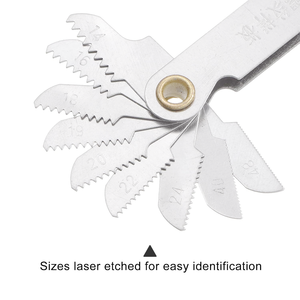 Medidor <span class=keywords><strong>de</strong></span> paso <span class=keywords><strong>de</strong></span> tornillo imperial YouQi 55 °-<span class=keywords><strong>Comprobador</strong></span> <span class=keywords><strong>de</strong></span> rosca <span class=keywords><strong>de</strong></span> acero al carbono con cuchillas <span class=keywords><strong>de</strong></span> 4-48 TPI para maquinistas - Product Image 3