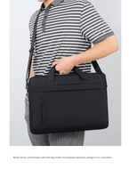 Sac pour ordinateur portable en PU de haute qualité, nouveau style, avec compartiment rembourré, plusieurs poches, pour le travail et les voyages, avec bandoulière simple