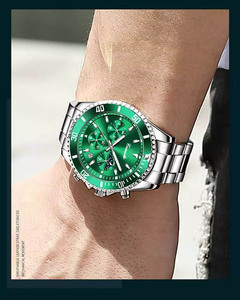 Reloj <span class=keywords><strong>de</strong></span> pulsera luminoso <span class=keywords><strong>de</strong></span> cuarzo analógico con banda <span class=keywords><strong>de</strong></span> acero inoxidable para hombre <span class=keywords><strong>de</strong></span> lujo, resistente al agua, cronógrafo, indicador <span class=keywords><strong>de</strong></span> fecha, estilo <span class=keywords><strong>de</strong></span> negocios - Product Image 6
