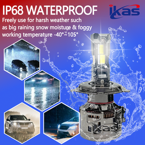 IKAS Usine High Low Beam H4 H19 H13 9007 Voiture Led Phares Avant H4 Led Phare pour <span class=keywords><strong>Moto</strong></span> H4 Led Phare 50000LM - Product Image 4