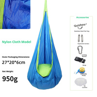 Hamac suspendu en tissu nylon avec matelas gonflable, siège unique, pour intérieur et extérieur, pour enfants